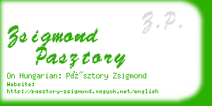 zsigmond pasztory business card